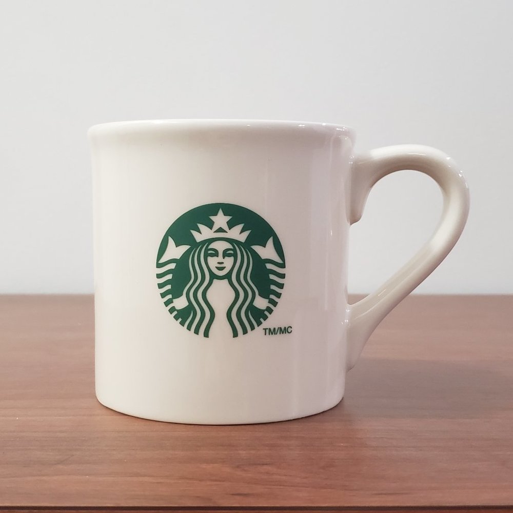 Starbucks Coffee Mug Classic White Minimalistic Design Logo 2013 14oz